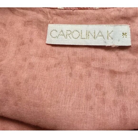 Anthropologie Carolina K Dress Size Medium Carmen Ruffled Tiered Pink Moon Print - Picture 6 of 10